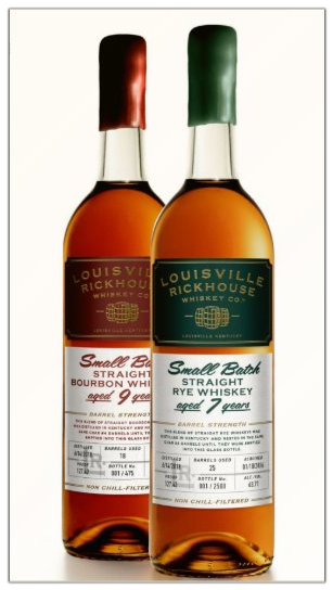 Louisville Rickhouse Small Batch Straight Bourbon and Rye Whiskey aged 9 and 7 years