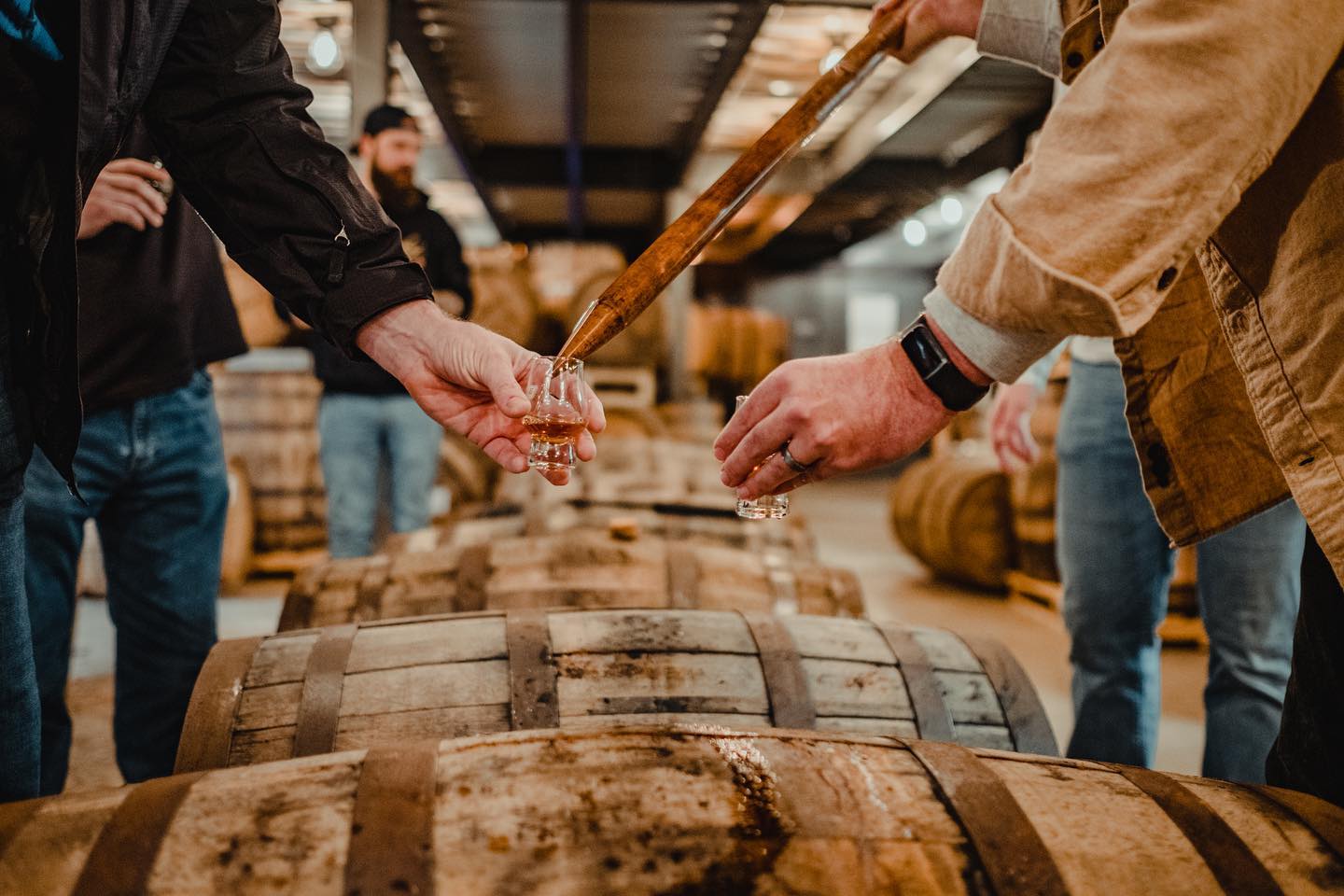 Whiskey tasting flight at Nashville Barrel Company